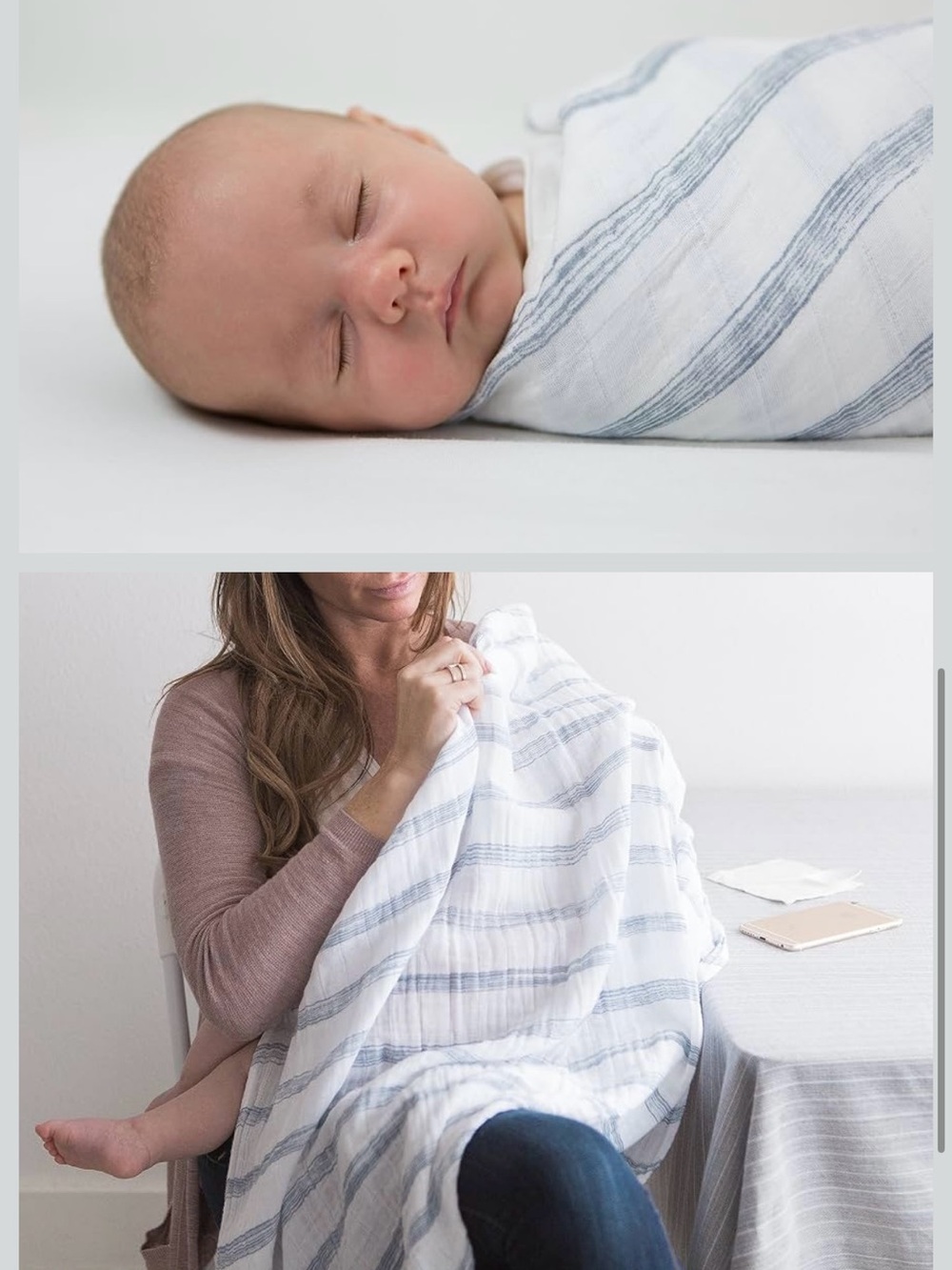 NWT Amazing Baby Newborn Muslin 100% Cotton Swaddle